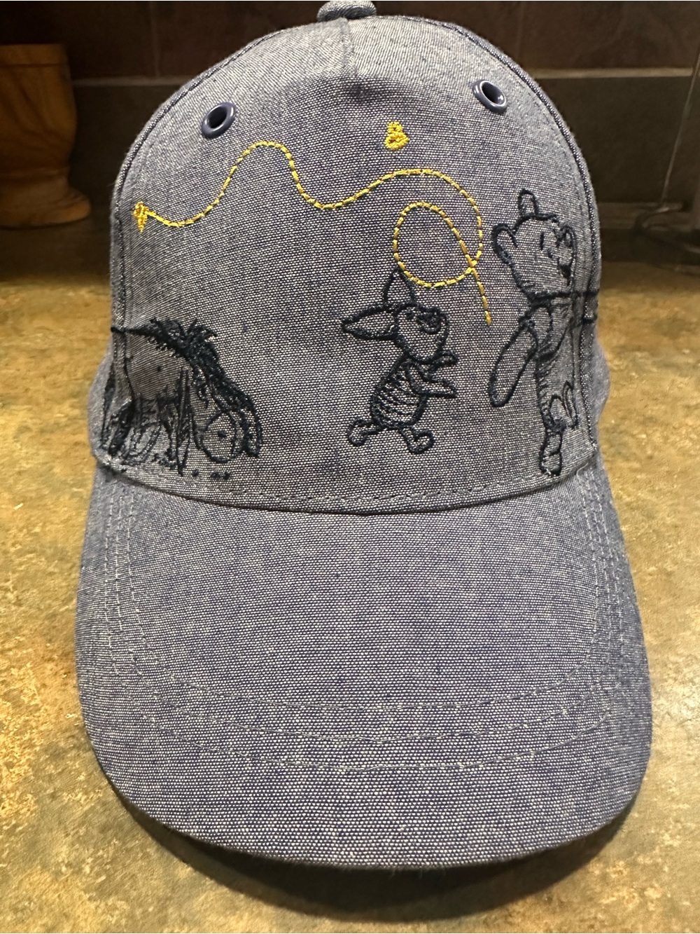 Disney Gray Denim Baseball Cap with Winnie the Pooh Embroidery